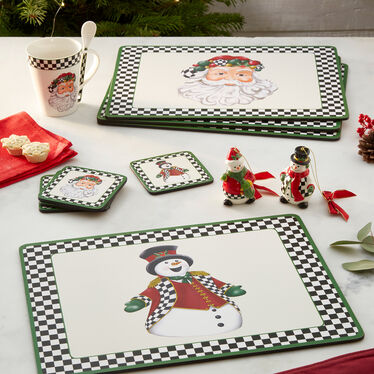 Black and White Christmas Placemats Set of 4